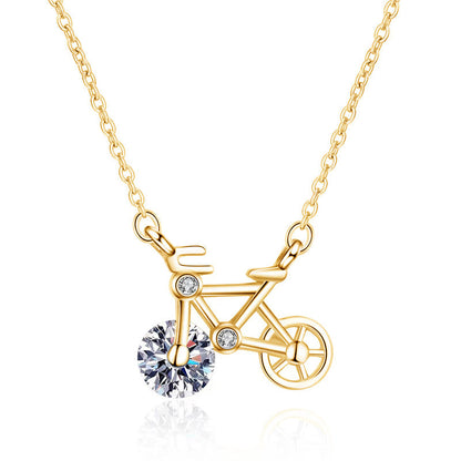 Collana elegante da donna con ciondolo a forma di bicicletta