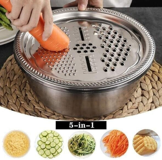 🥣 50% DI SCONTO ORA! Contenitore multifunzionale in acciaio inox dalla Germania – Set da 3 pezzi – Perfetto per setacciare, grattugiare e conservare – Acciaio inox 201 per uso alimentare 🍽️✨