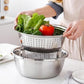 🥣 50% DI SCONTO ORA! Contenitore multifunzionale in acciaio inox dalla Germania – Set da 3 pezzi – Perfetto per setacciare, grattugiare e conservare – Acciaio inox 201 per uso alimentare 🍽️✨