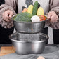 🥣 50% DI SCONTO ORA! Contenitore multifunzionale in acciaio inox dalla Germania – Set da 3 pezzi – Perfetto per setacciare, grattugiare e conservare – Acciaio inox 201 per uso alimentare 🍽️✨