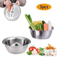 🥣 50% DI SCONTO ORA! Contenitore multifunzionale in acciaio inox dalla Germania – Set da 3 pezzi – Perfetto per setacciare, grattugiare e conservare – Acciaio inox 201 per uso alimentare 🍽️✨