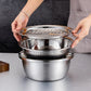 🥣 50% DI SCONTO ORA! Contenitore multifunzionale in acciaio inox dalla Germania – Set da 3 pezzi – Perfetto per setacciare, grattugiare e conservare – Acciaio inox 201 per uso alimentare 🍽️✨
