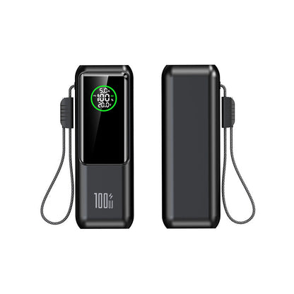 Power Bank, 25000mAh Caricatore Portatile con Tre Porte USB-C da 100W per Ricarica Multi-Dispositivo, Cavi Integrati e Retrattili
