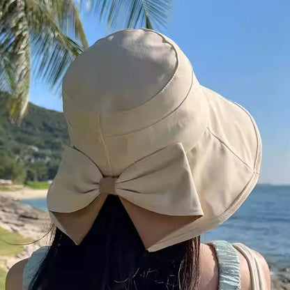 Super Offerta! Cappello da Sole Donna a Tesa Larga con Fiocco 🌟 Protezione Totale al 50% di Sconto!