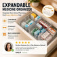 🔥Organizzatore per farmaci trasparente ed estensibile: perfetto per tenere il kit di pronto soccorso ben ordinato💊🗄️