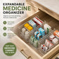 🔥Organizzatore per farmaci trasparente ed estensibile: perfetto per tenere il kit di pronto soccorso ben ordinato💊🗄️