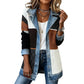 50% DI SCONTO! ⭐ Elegante cappotto in denim da donna con inserto in maglia a coste