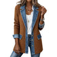 50% DI SCONTO! ⭐ Elegante cappotto in denim da donna con inserto in maglia a coste