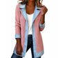 50% DI SCONTO! ⭐ Elegante cappotto in denim da donna con inserto in maglia a coste