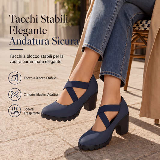 Scarpe Mary Jane da donna con punta tonda, cinturino incrociato, tacco grosso, plateau e scarpe con tacco alto traforate