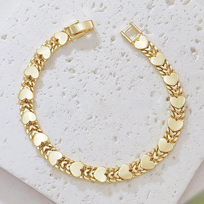 💖Bracciale Elegante con Maglie a Cuore  | Design Romantico e Delicato ✨ | Catena Regolabile Color Oro 🌟 | Perfetto per Regali 🎁