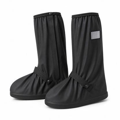 🌧️ Copristivali Impermeabili Alti da Pioggia 👢 Copriscarpe in PVC con Suola Antiscivolo 🛡️ Gambale 42cm e Strisce Riflettenti 🚶‍♂️ | per Moto, Bici e Pendolari 🚴 | Unisex 🥾
