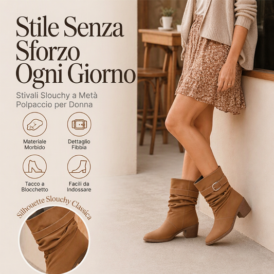 ⏰  Sconto del 50% di cambio stagione – qualità a metà prezzo! ✨Stivali Slouchy da Donna con Punt a Punta e Altezza Polpaccio