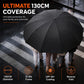 ☂️ Ombrello Pieghevole Extra Large 🌧️ Chiusura Inversa Antigoccia per Auto 🚗 | Telaio 12 Stecche Antivento 💨 e Protezione UPF50+ ☀️ | Calotta 125-130cm per 2-4 Persone 👥